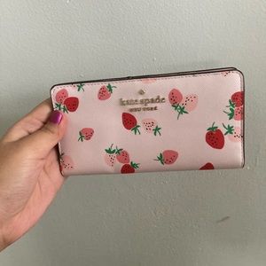 Kate Spade Strawberry Staci Slim Bifold Wallet